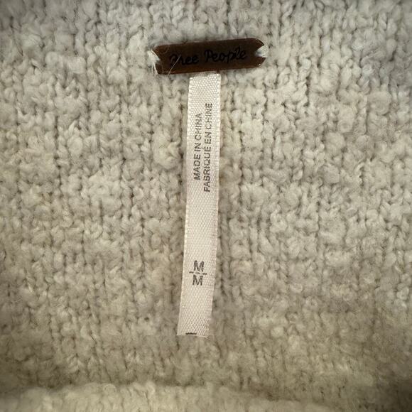Free People Stormy Pullover Wool Alpaca Blend Sweater in Oatmeal Heather Size M - Picture 7 of 9